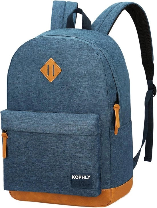 Borsa da viaggio per laptop grande, adatta a uomo e donna, borsa per scuola, classica borsa per università, lavoro, viaggi (blu, 45 cm)