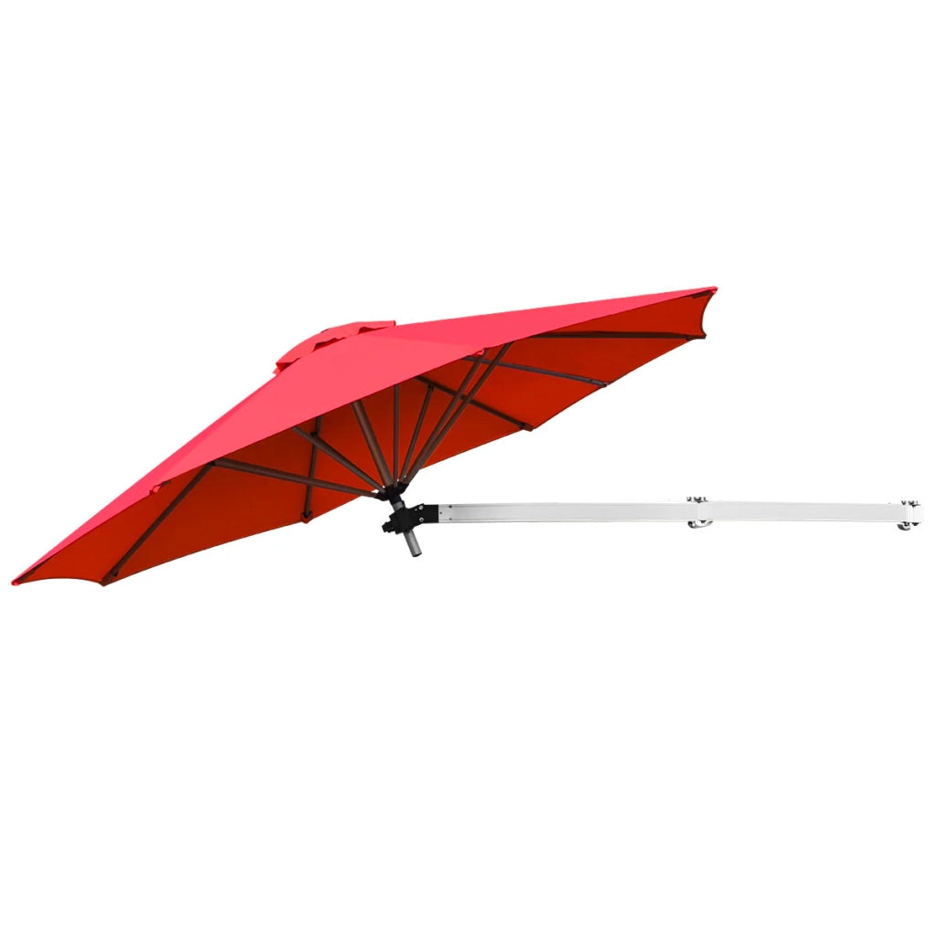 Ombrellone da parete 250 x 184 cm regolabile e inclinabile resistente alle intemperie stile moderno alluminio rosso 20_0013021