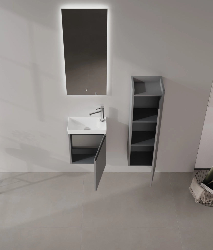 Mobile da bagno "Ferla 30" - 30 x 25 x 100 cm - Grigio opaco