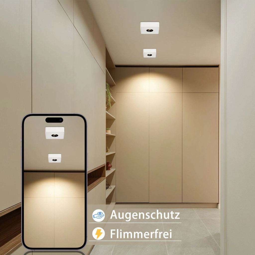 ZMH Faretto da soffitto LED da superficie 7W a sospensione bianco caldo