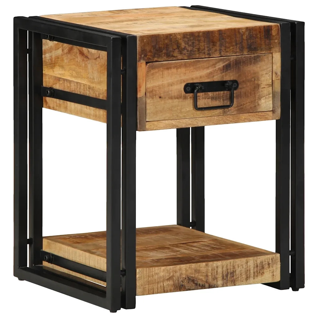 Comodini 2 pz 40x40x50 cm in Legno Massello di Mango Grezzo 4016701