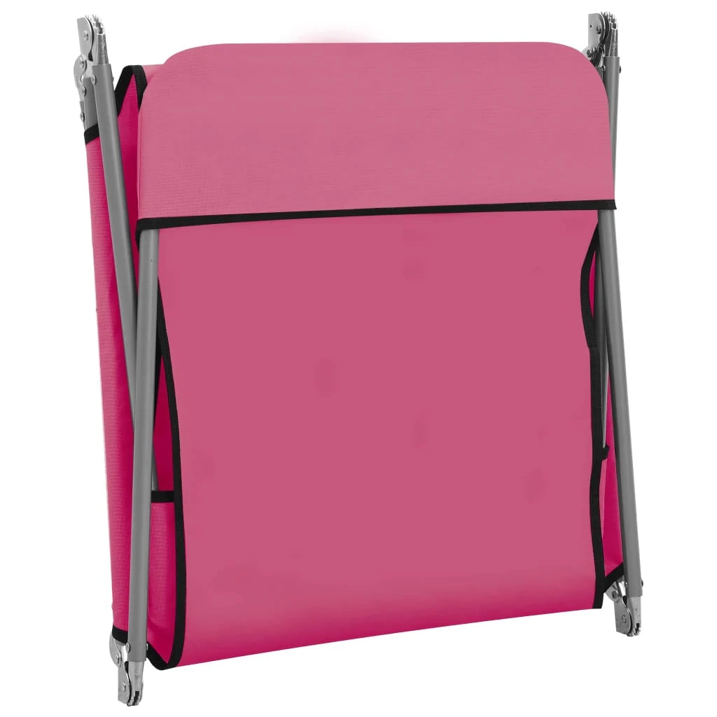 Lettini prendisole pieghevoli 2 pezzi acciaio e tessuto rosa 02_0011937