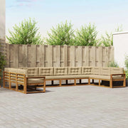 Set di divani da esterno con cuscino 10 pcs Naturale e Beige
