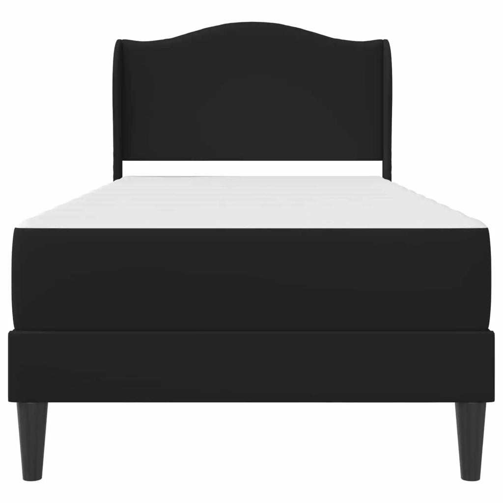 Struttura del letto con testiera-Giroletto Nero 90 x 190 cm Similpelle 872761