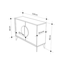 Madia 2 Ante 110x35,6x82 cm in MDF Gora Light Mocha