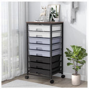 Carrello a Rotelle con 8 Carichi - Carrello per Bagno - Carrello con Rulli - Contenitore a Rotelle - Carrello per Hobby - Piastra in Legno - Materiale Duraturo - Carrello di Stoccaggio