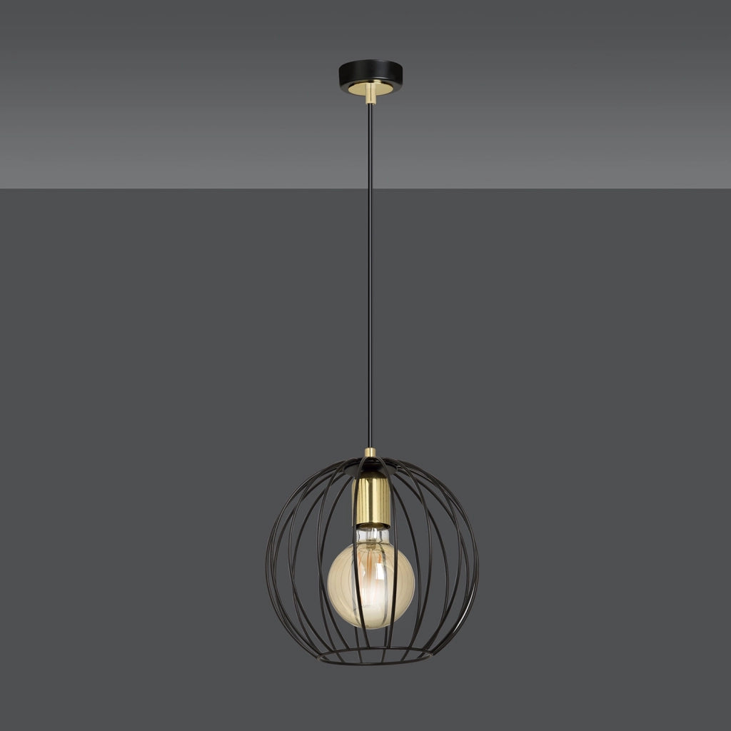 Sospensione Contemporanea Omoikane Acciaio Nero 1 Luce E27 Ip20