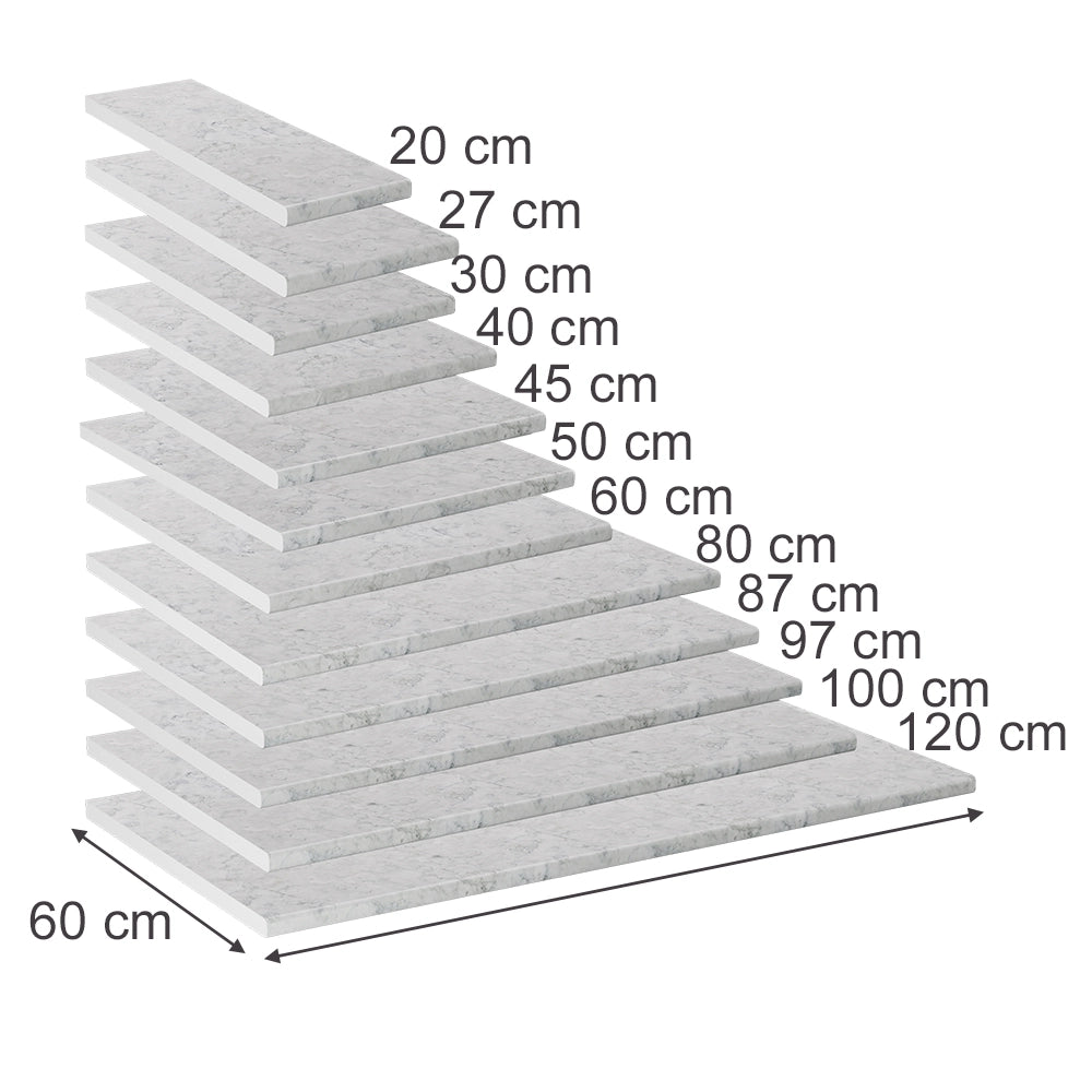 Vicco Top cucina Marmo bianco 97 cm