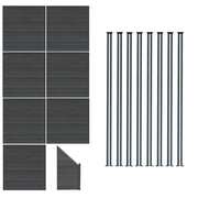 Pannelli Recinzione x7, Elemento Angolare & 9 Pali Metallo 185cm Grigio