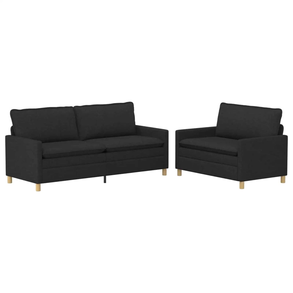 Set di divani 2 pz Nero Tessuto 3417121