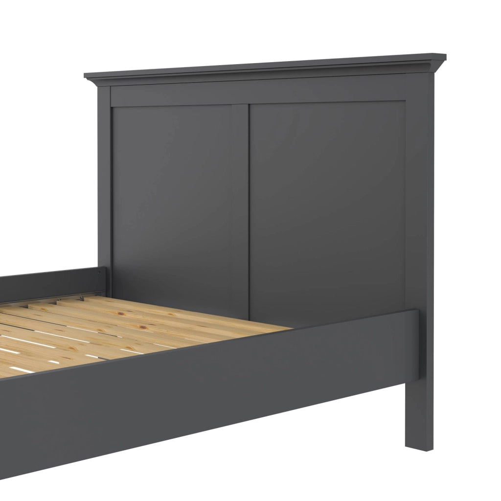 Letto singolo Clan, Sommier per camera da letto, Giroletto per stanza, Struttura porta materasso, 211x158 h110 cm, Grigio
