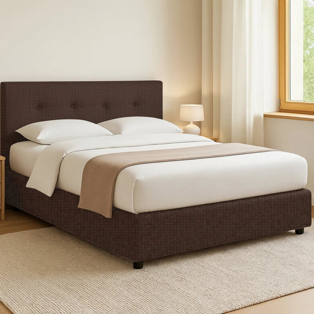 Bolton, Letto Piazza e Mezza Sfoderabile Made in Italy, Marrone