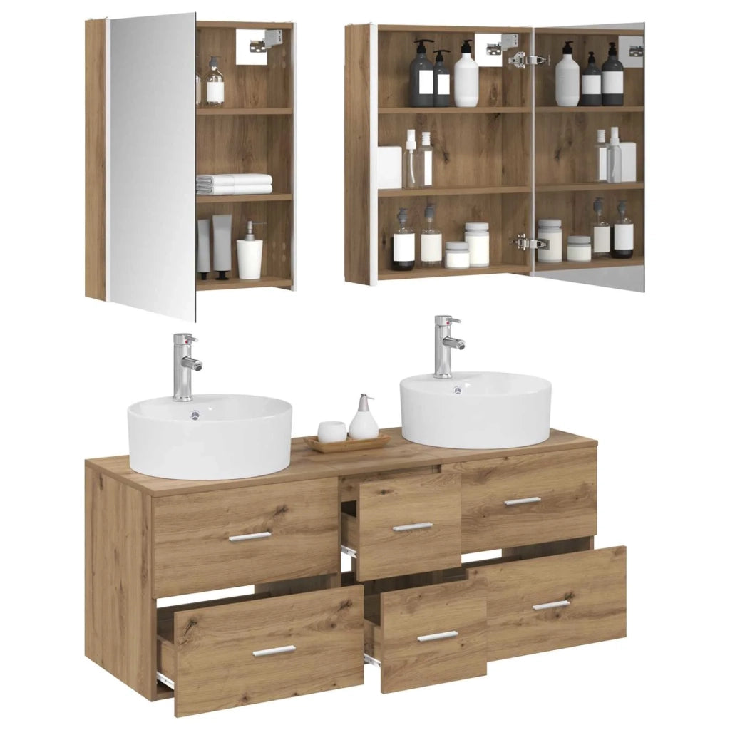 Set di mobili per il bagno 5 pcs Rovere Artigianale 3406934