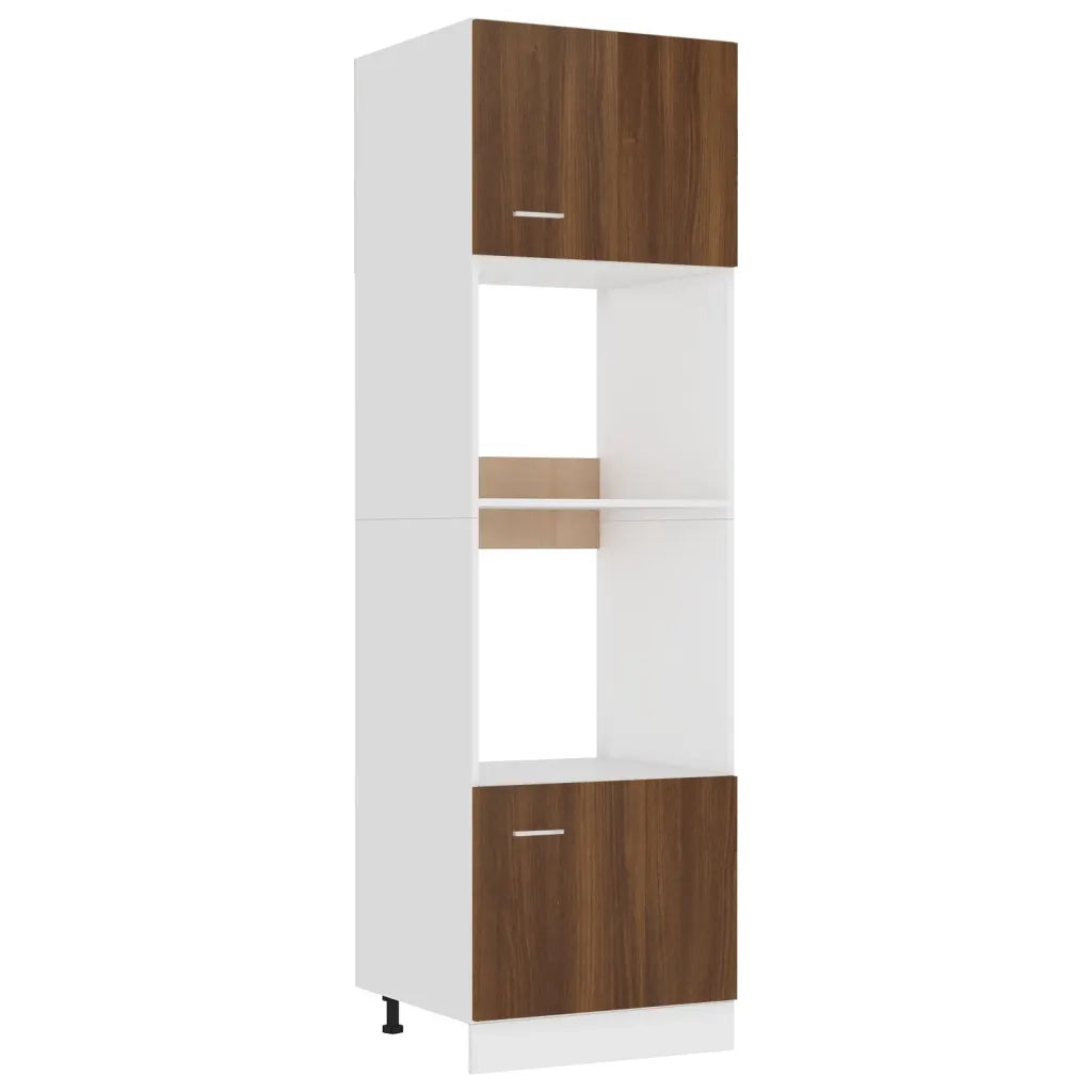 Pensile da cucina | Armadio Microonde ¡°Lyon¡± Rovere Marrone 60x57x207 cm