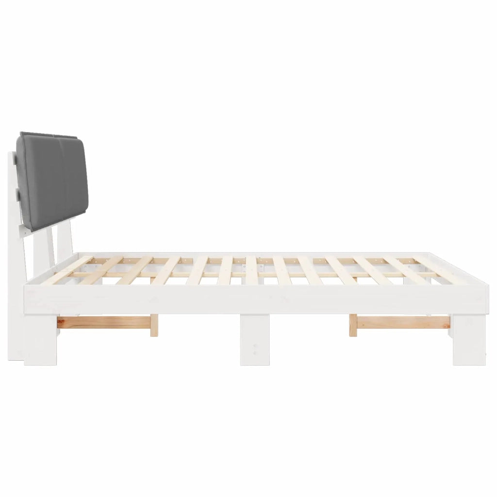 Letto con Testiera Rivestita Grigio chiaro 200 x 200 cm