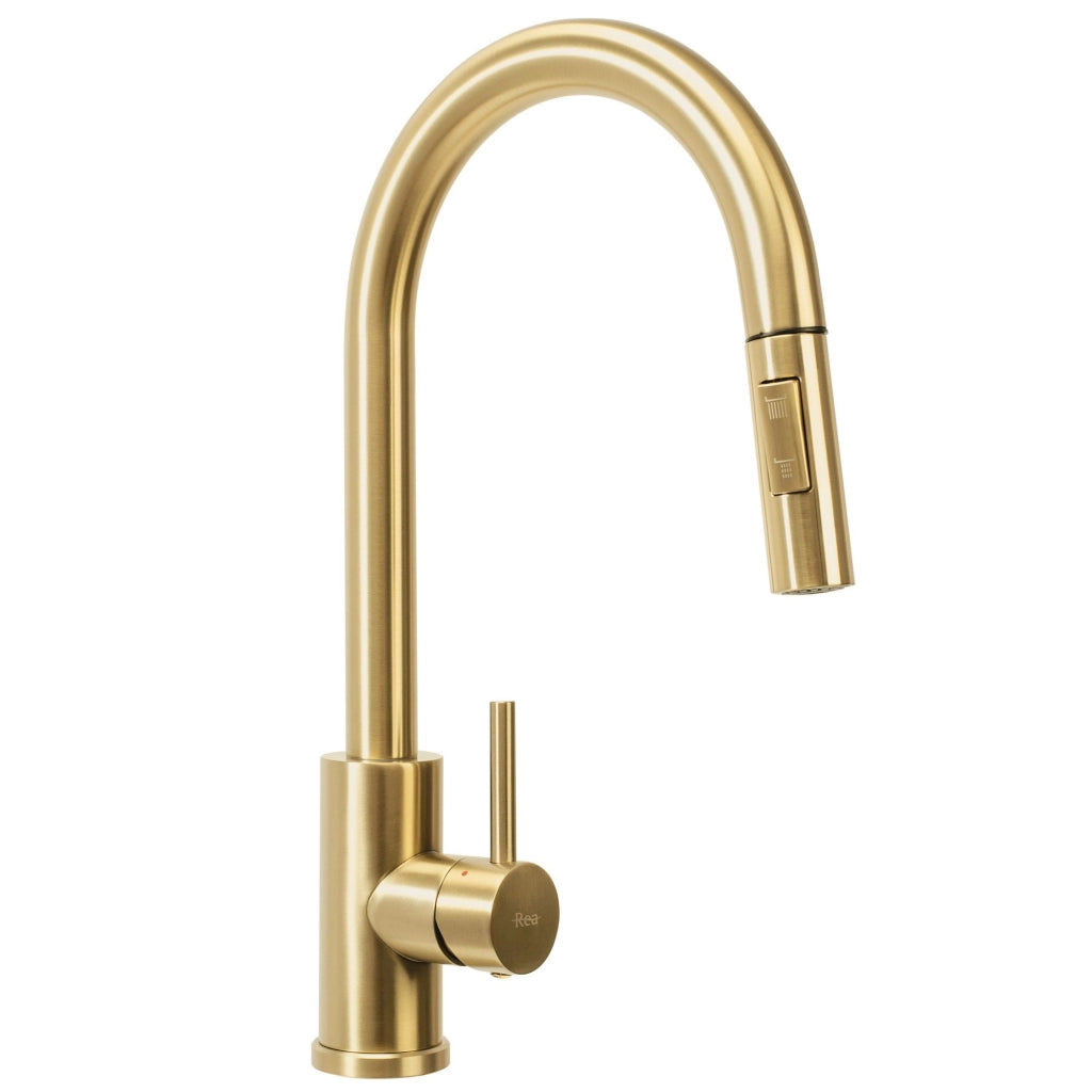 Lavello In Acciaio Paul Brush Gold con rubinetto da cucina