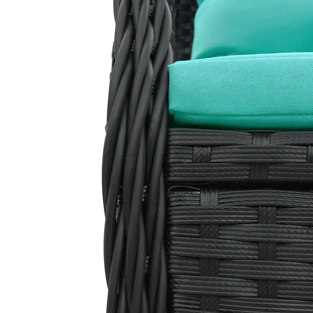 Sedie da giardino reclinabili 2 pz in Polyrattan Nero 368669