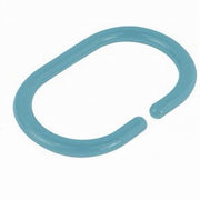 Trade Shop - Set 12pz Anelli Ganci Per Tenda Da Doccia Box Bagno In Plastica Pp Azzurro 87245 -