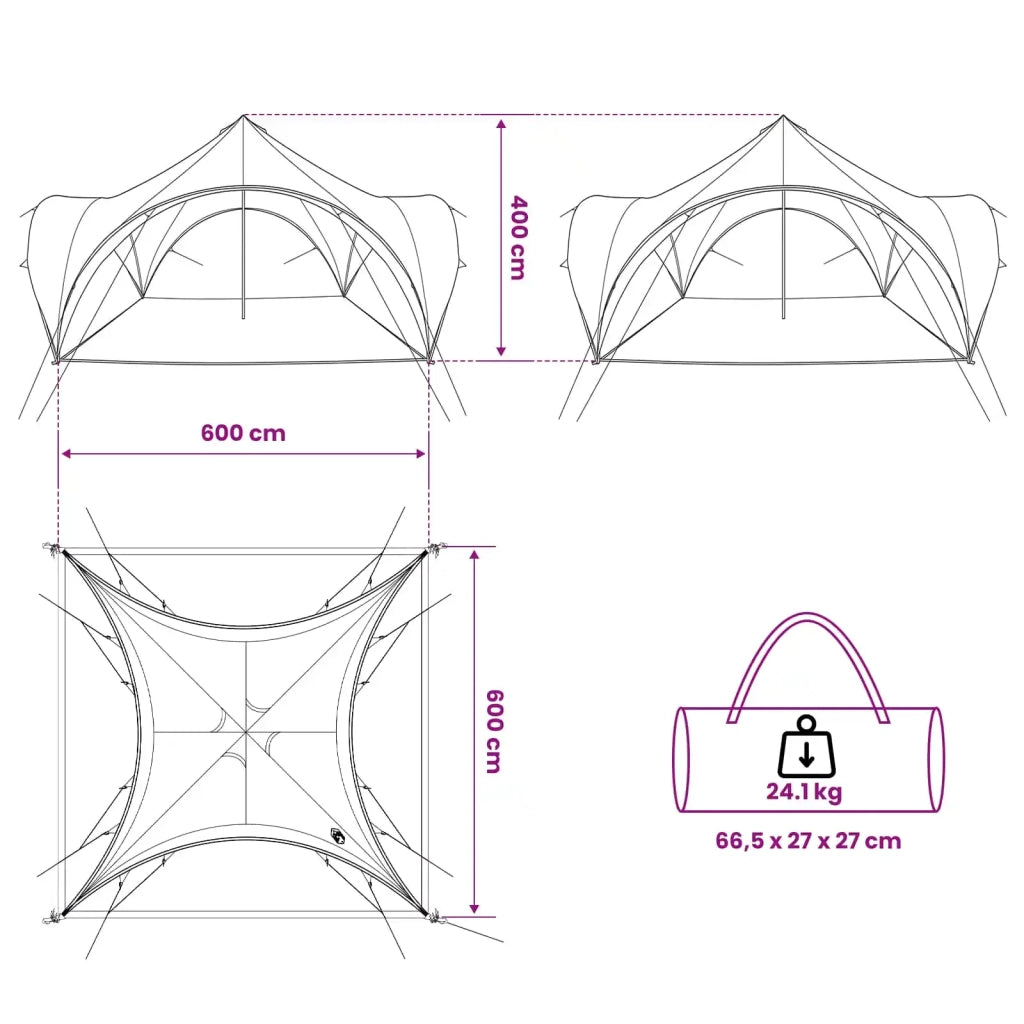 Tenda Party Verde 600 x 600 x 400 cm Poliestere e Acciaio 42028611
