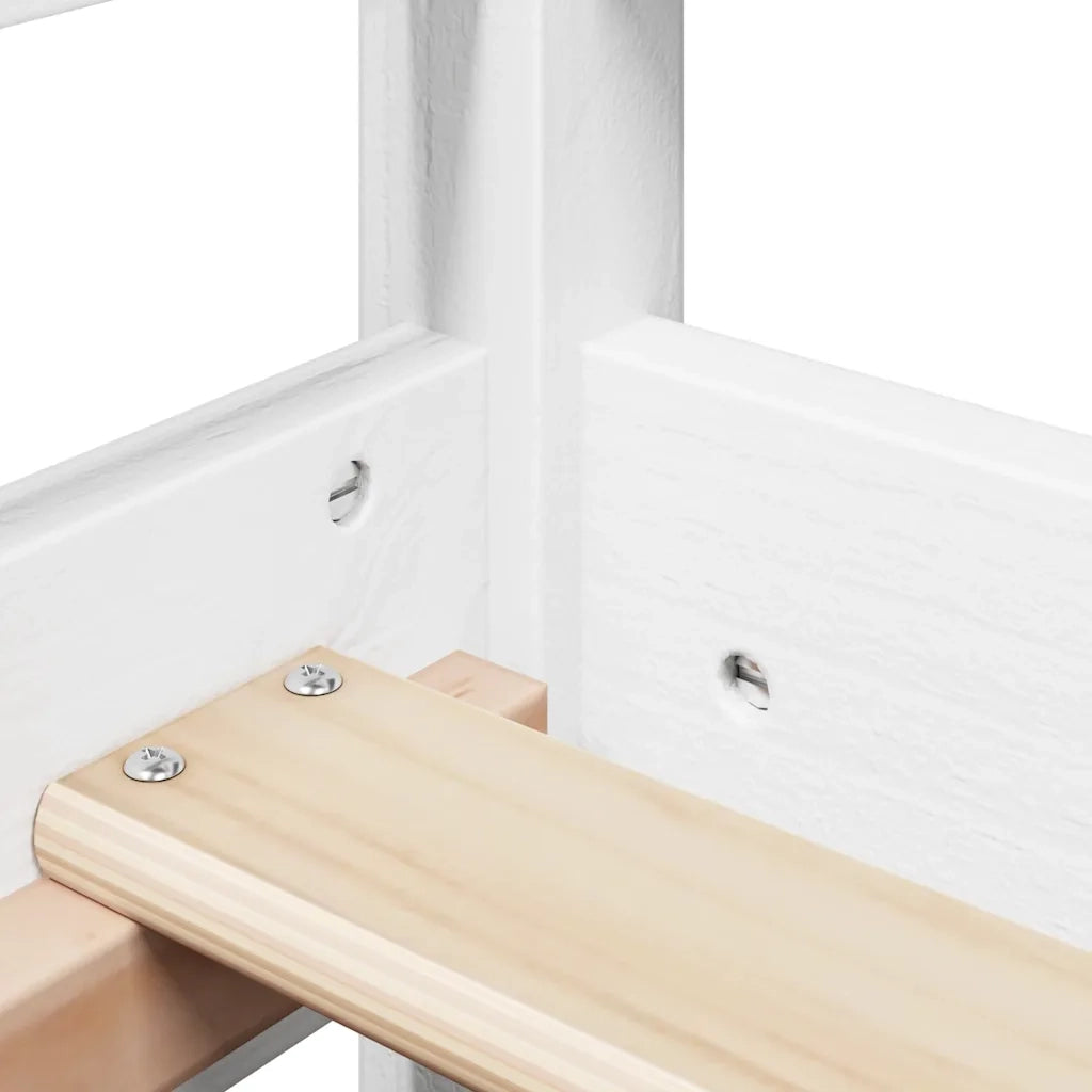 Letto singolo | Letto per adulti | Dormeuse con Tetto 80x200 cm Bianco in Legno Massello di Pino