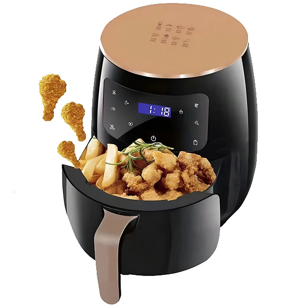 Trade Shop - Friggitrice Ad Aria 8 Lt Digitale Extra Large Lcd Touch Control Senza Olio Cottura Sana -