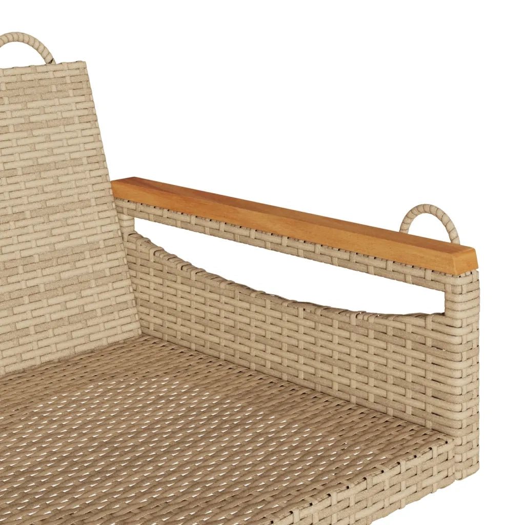Panca da Giardino | Panchina a Dondolo Beige 109x62x40 cm in Polyrattan
