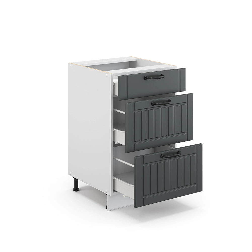 Vicco Mobiletto base per cucina Antracite casa di campagna 50 cm senza piano di lavoro