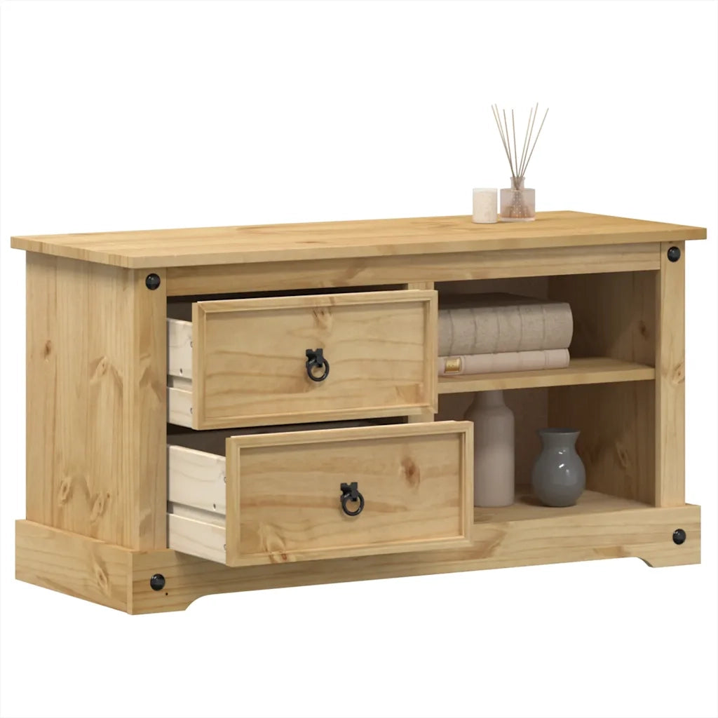Mobile TV | Armadietto TV | Mobile Porta TV Corona 100x40x52 cm in Legno Massello di Pino