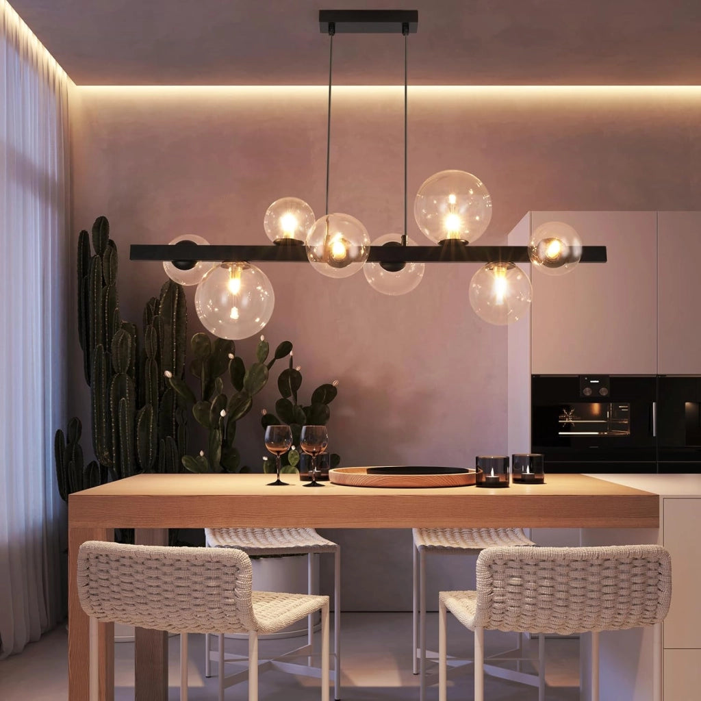 Lampada a sospensione ZMH tavolo da pranzo sospensione soggiorno G9 sospensione 8 lampadine vetro moderno