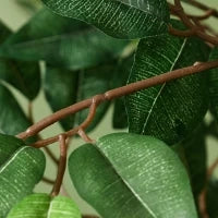 Albero Artificiale Pianta Artificiale Ficus Altezza 1,5 M Tronco Ramificazioni Rampicanti Lichene Foglie Grande Realismo Vaso Incluso
