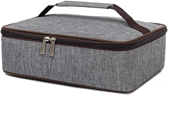Contenitore di Picnic a Isolamento Termico - Borsa di Packed Lunch - Ideale per Lavoro e Scuola - Grigio - Contenitore di Picnic a Isolamento Termico - Utile per Picnic e Attività all'Aperto...