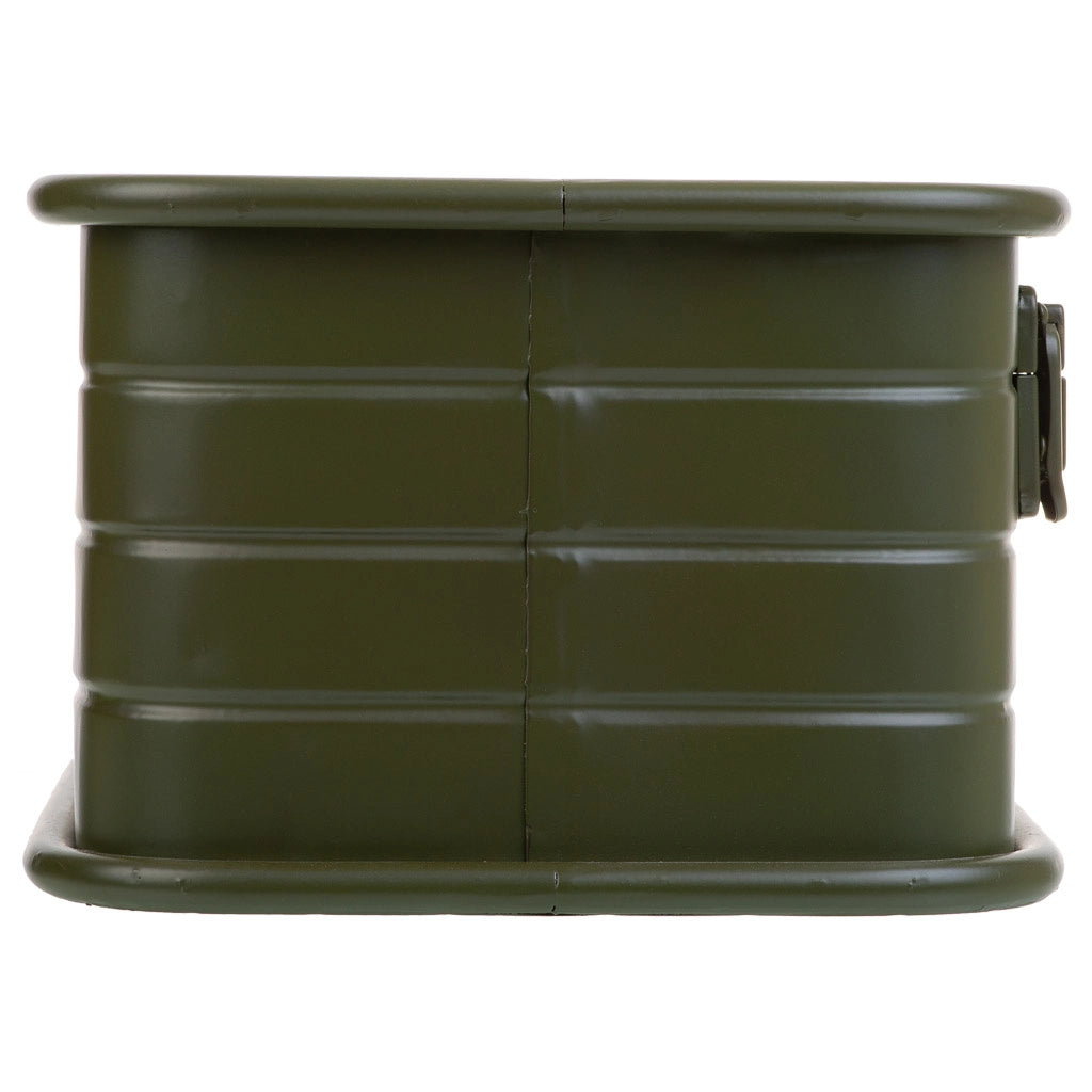 Cesto rettangolare in metallo stampato verde 32x21x14