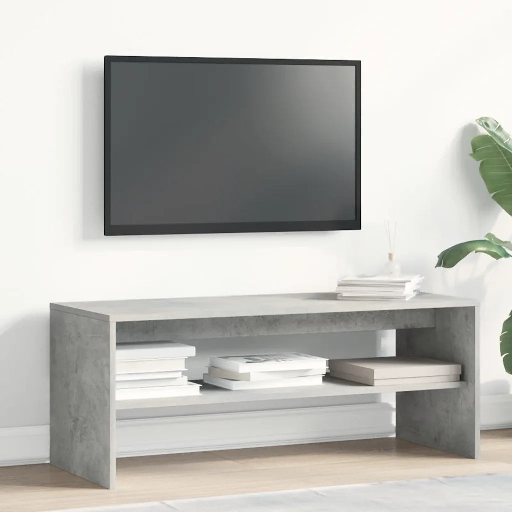 Mobile Porta TV Grigio Cemento 100x40x40cm in Legno Multistrato