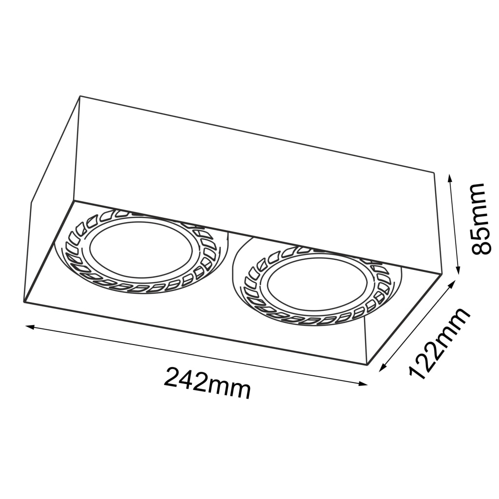 Spot plafoniera nera rettangolare 2xGU10 18W CAGE Brosline