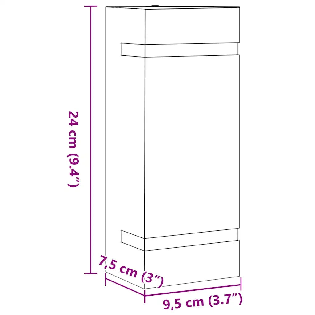 Applique da Esterno 2 pz Nere in Acciaio Inossidabile CFW4058629