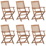 Sedie da Giardino Pieghevoli 6 pz con Cuscini Massello Acacia 3074947