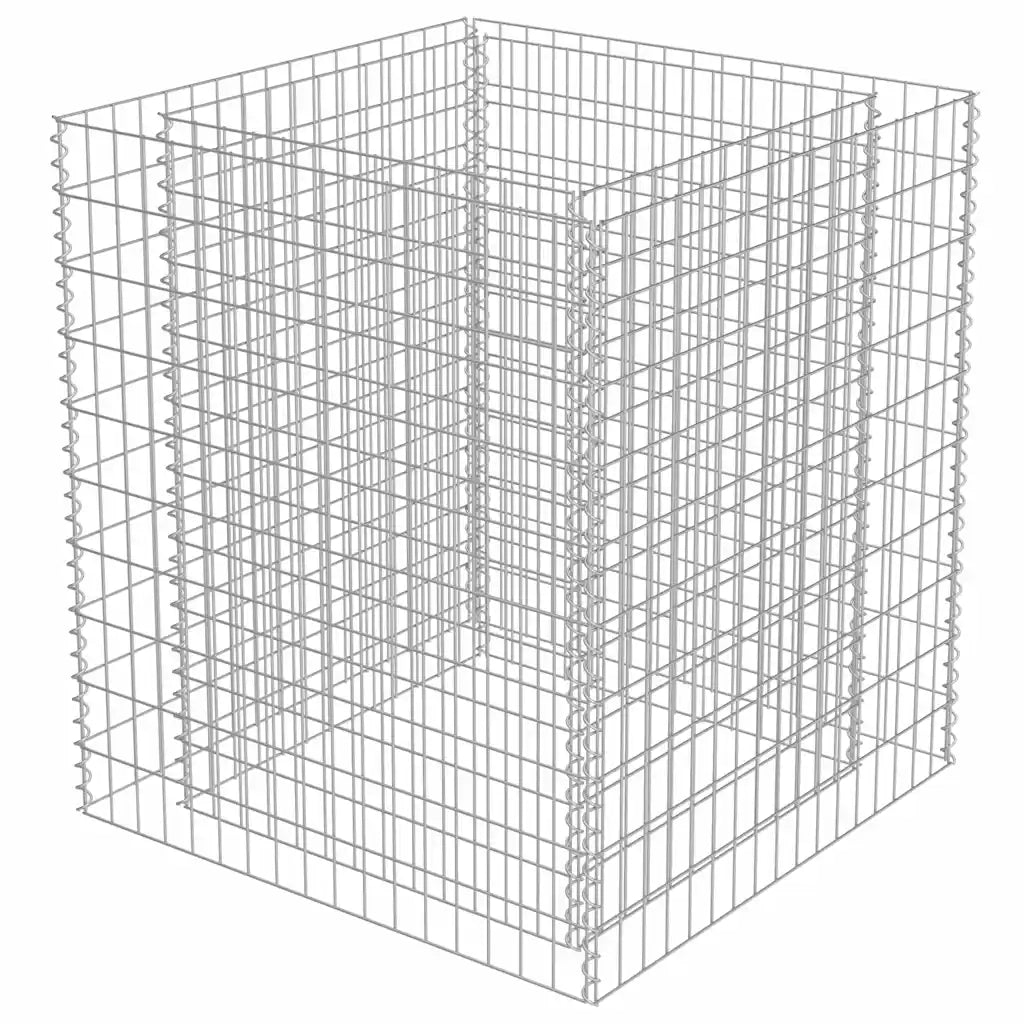 Gabbione Letto Rialzato in Acciaio Zincato 90x90x100 cm