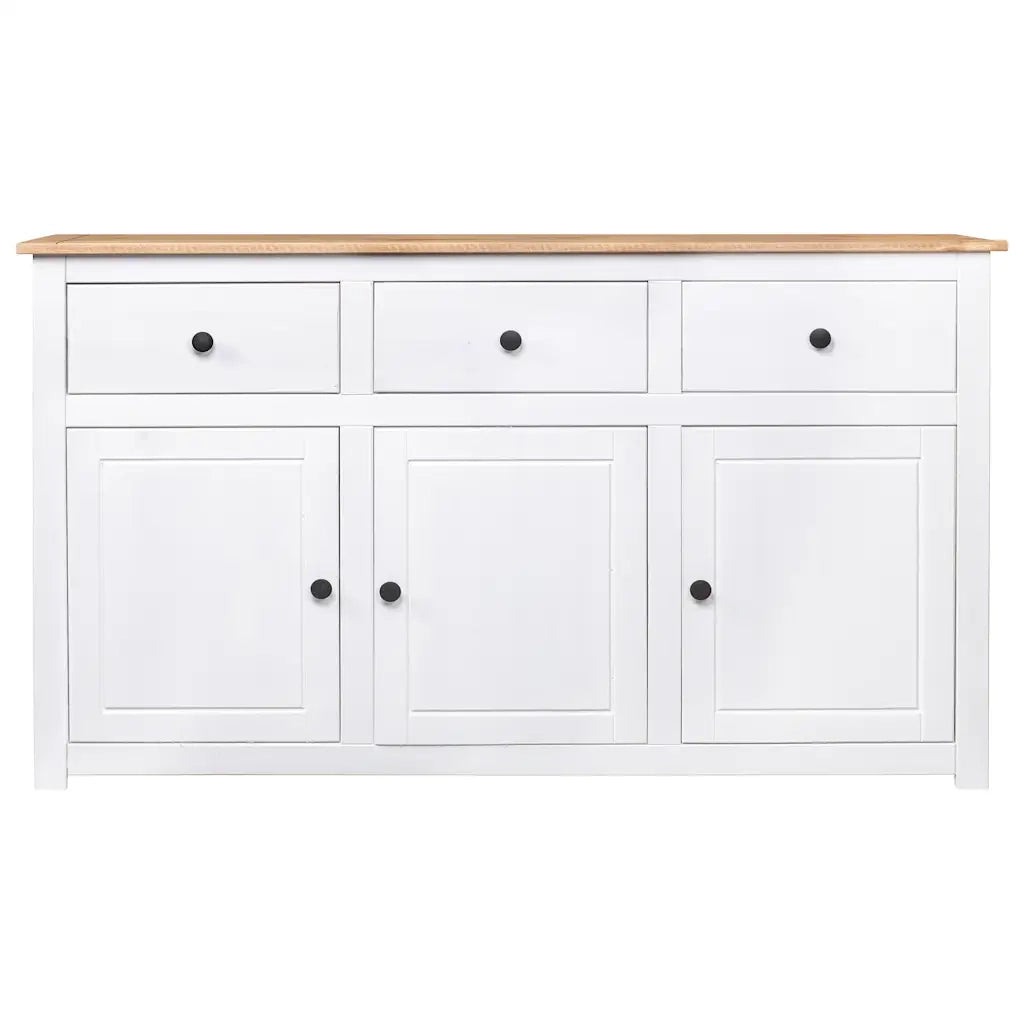 Credenza | Madia | Buffet da pranzo | Armadio da pranzo Bianca 135x40x80 cm in Legno Massello di Pino Panama