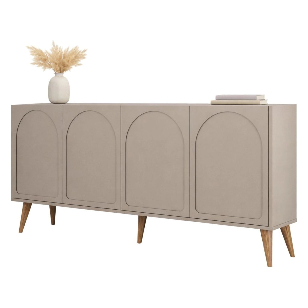 Madia Niscemi, Credenza 2 Ripiani, 180x35x81h cm Grigio Tortora