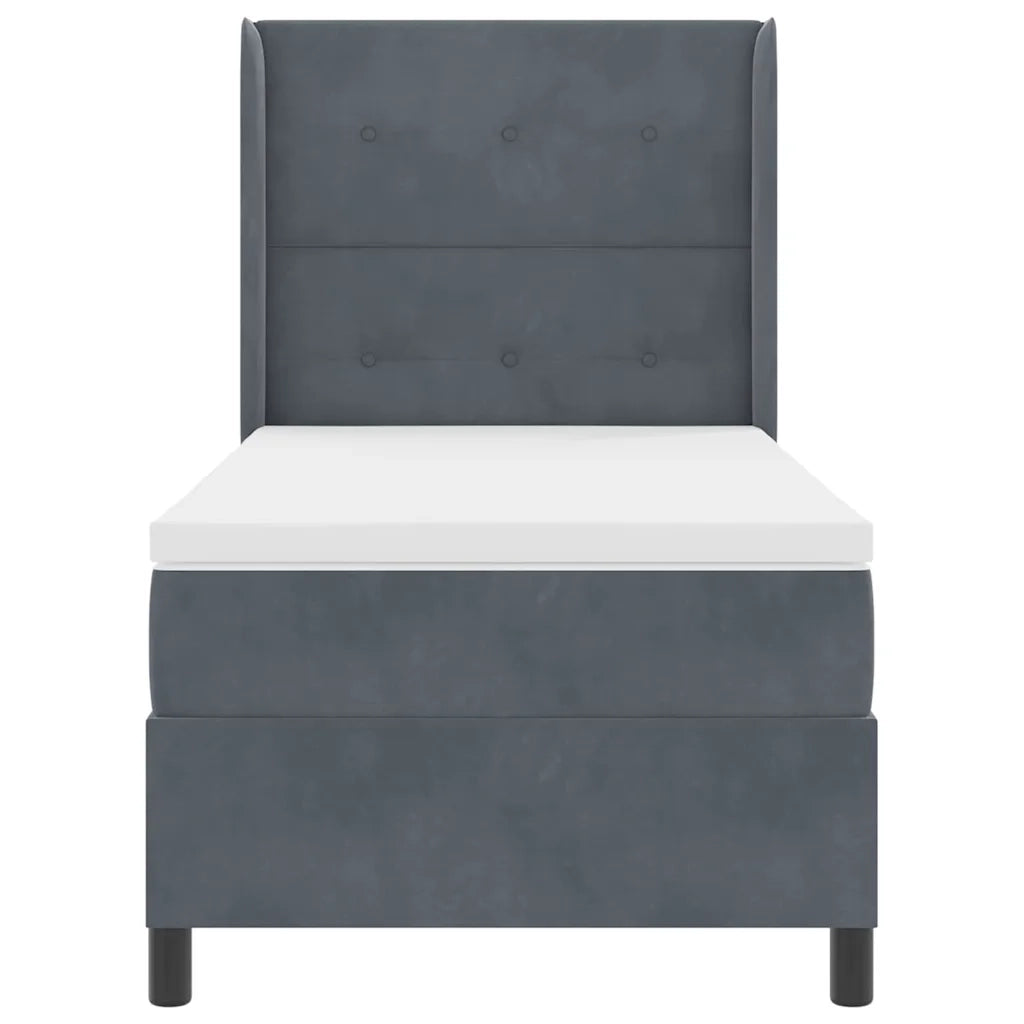 Letto a molle con strisce LED Grigio scuro 100 x 200 cm Velluto 3343857