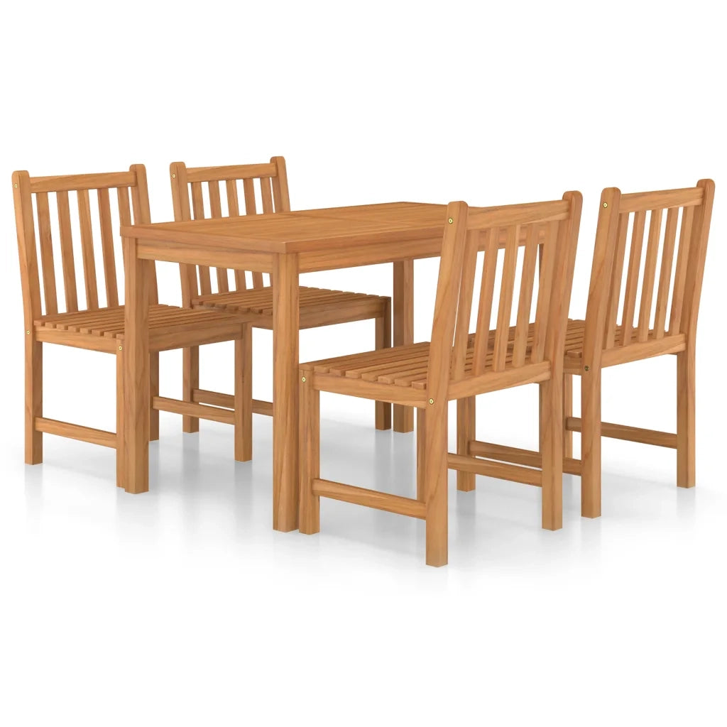 Set da pranzo da giardino 5 pz 120x70 cm in legno massello di teak