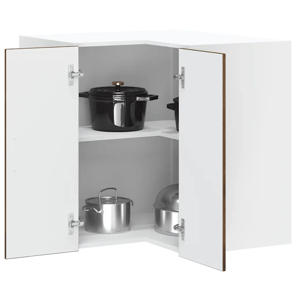 vidaXL Pensile da Cucina ad Angolo Lucca Rovere Fumo Legno Multistrato