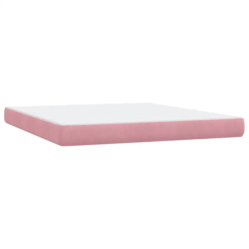 vidaXL Giroletto a Molle con Materasso Rosa 180x210 cm in Velluto