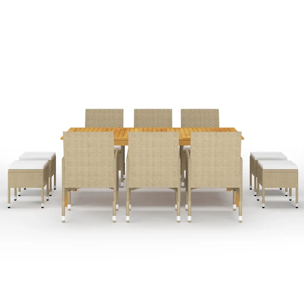 Set Mobili da Pranzo per Giardino 11 pz Beige 3067873