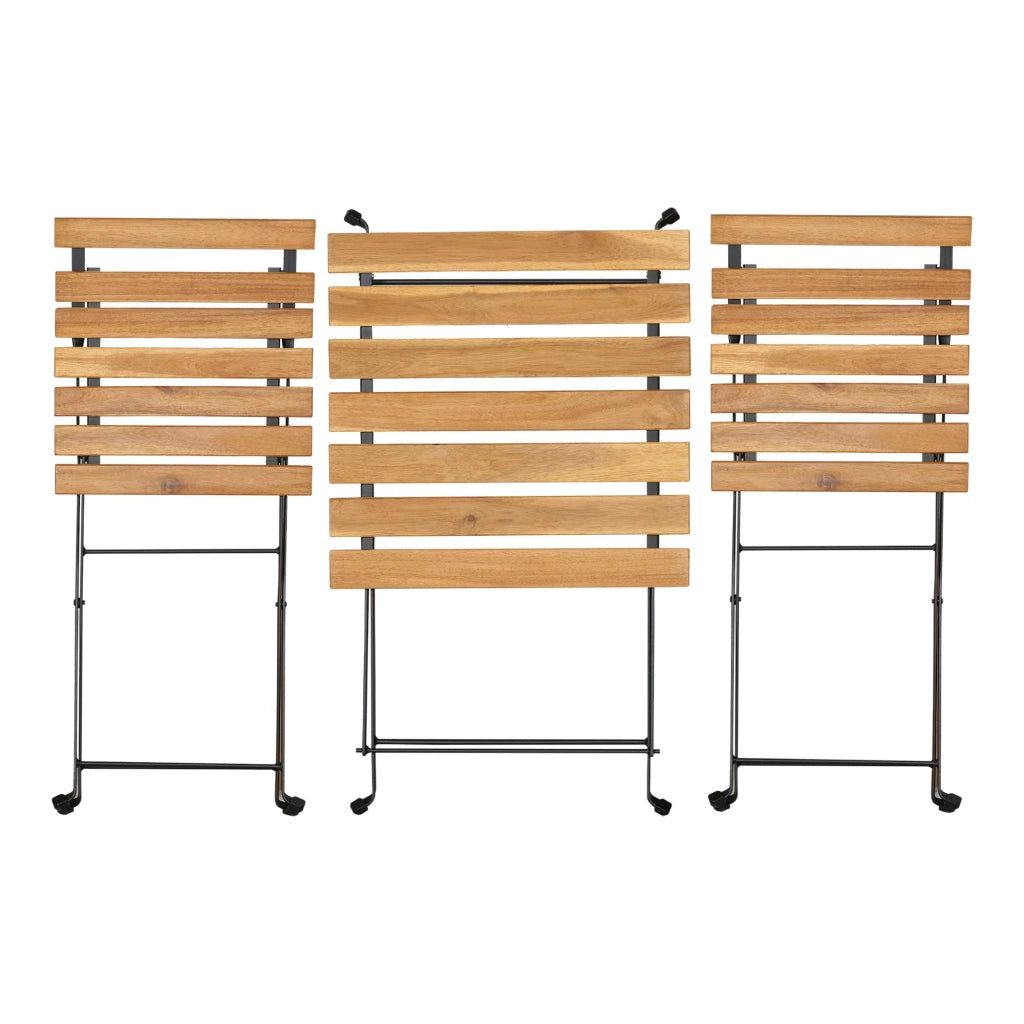Set bistrot 3 pezzi acciaio e legno di acacia nero naturale 03_0010678