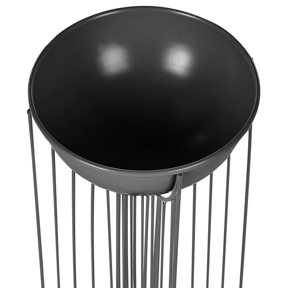Set di 2 supporti per piante per vaso per fiori rotondo 55/45 cm in metallo nero per interni ed esterni