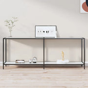 Tavolo Consolle Bianco 200x35x75,5 cm in Vetro Temperato 331708