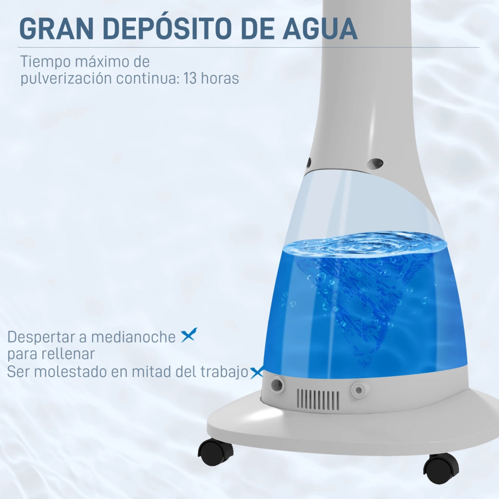 Ventilatore Nebulizzatore 3 Velocit¨¤ 3 Modalit¨¤ Timer Ruote 3L ¨C zephmum ¨C Nero Bianco 44.5x38.5x120 cm