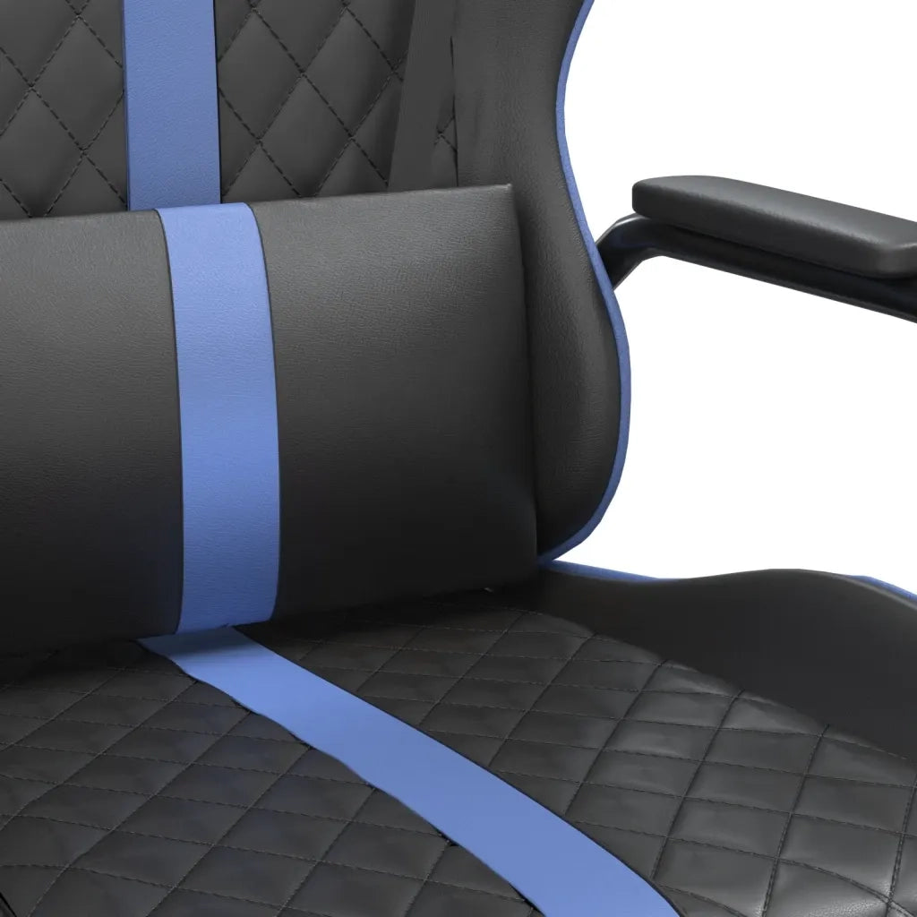 Sedia da Gaming | Sedia da e-sports Massaggiante Blu e Nero in Similpelle