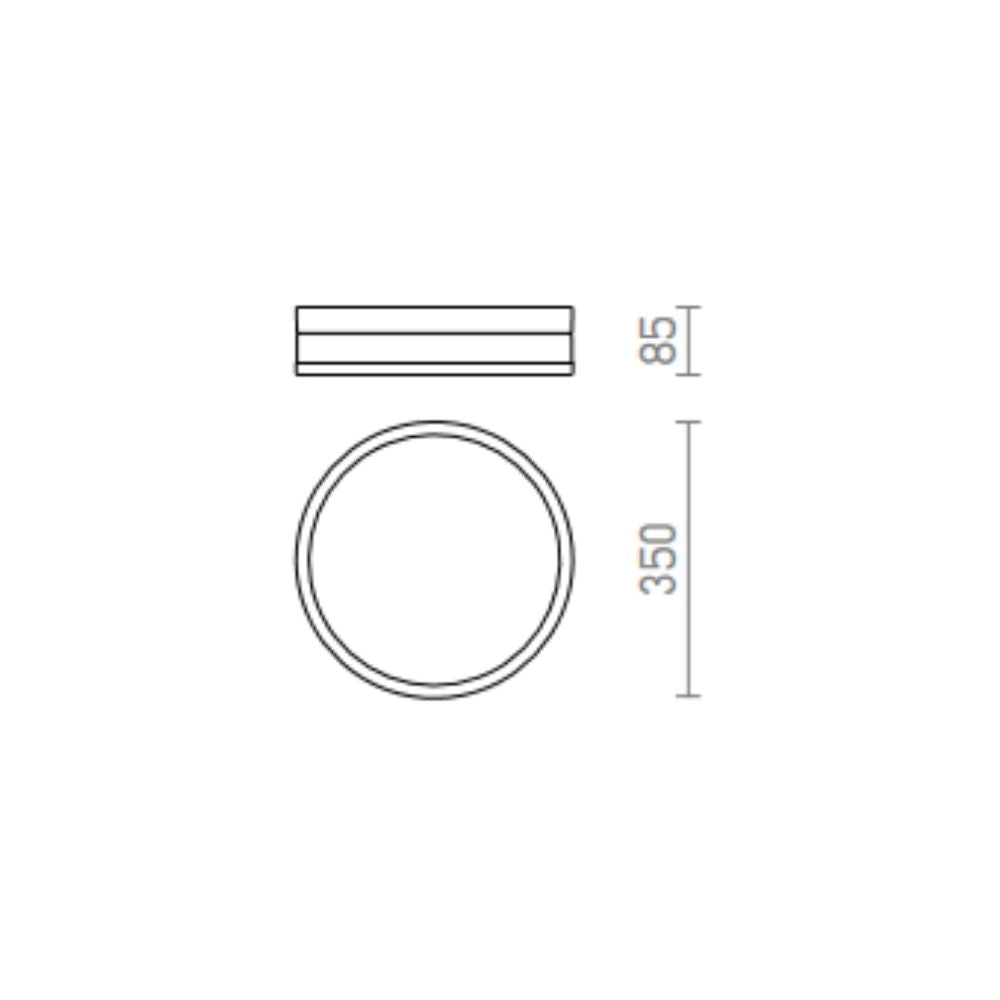 Plafoniera CIRA LED 35 da soffitto  vetro opalino/cromo 230V LED 24W IP44  3000K
